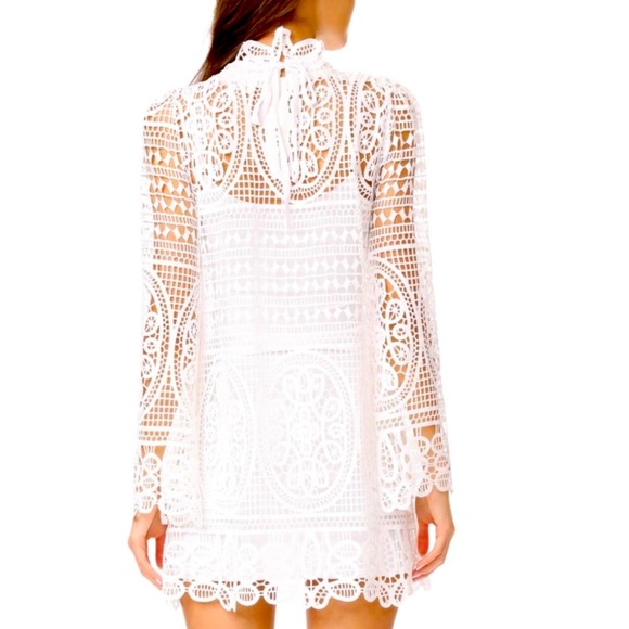 Stone Cold Fox x Free People Vaughn Sm White Allover Lace Mini Dress USA - Picture 14 of 15
